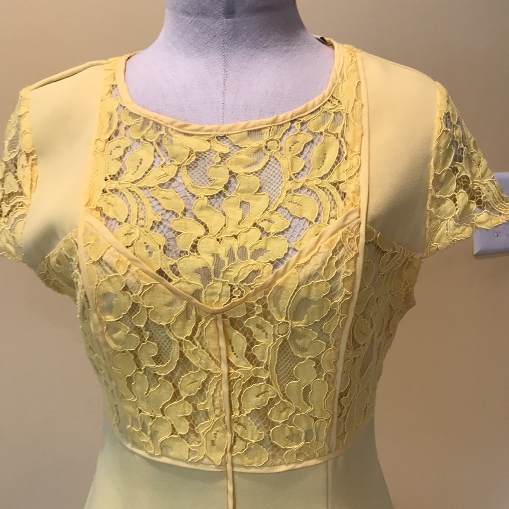 Women’s size 4 Work Dress Yellow Eva Mendes New York & Co dress GUC - Picture 2 of 8